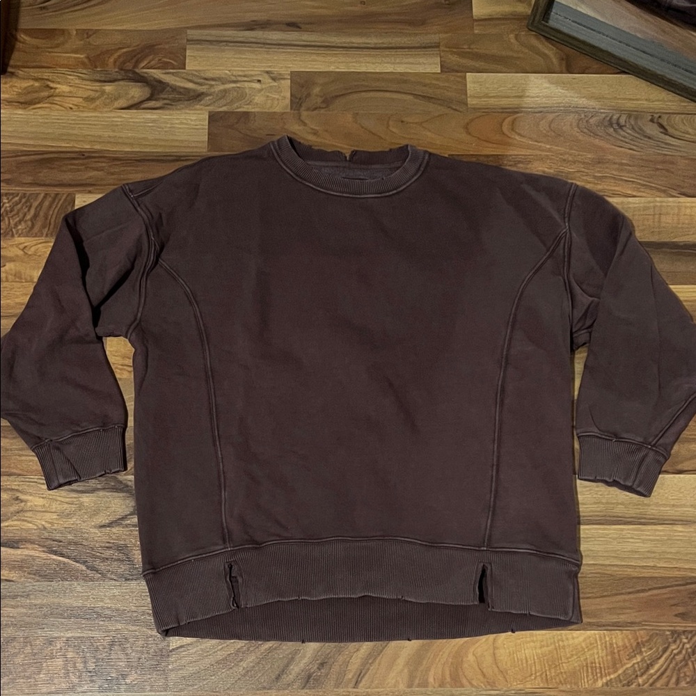 aerie Brown Crewneck Sweatshirt